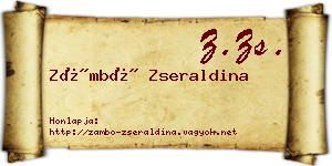 Zámbó Zseraldina névjegykártya